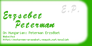erzsebet peterman business card